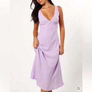 PETAL & PUP Shyla Midi Dress Elegant Lavender Sleeveless Dress